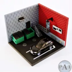 $4.70MINI GARAGE DIORAMA FOR 1/64 SCALE DIECASTS - TONY'S BACK ALLEY