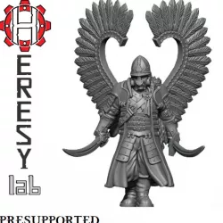 $5.00Heresylab - AX072 Syn Kryzstof, Winged Hussar advancing with twin sabres Amber Husaria