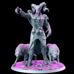 $5.00Keoghradan skull- Druid with wolves - 32mm - DnD
