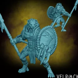 $5.00Male Leonin Warrior with Spear/Sword and Shield (PRESUPPORTED)