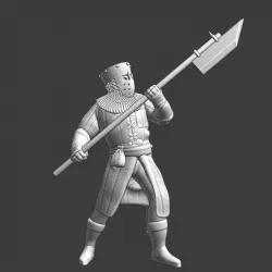 $5.00Medieval infantry with crusader helmet and pole weapon