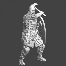 $5.00Medieval Russian axe warrior in combat