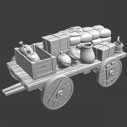 $5.00Medieval simple supply wagon #1