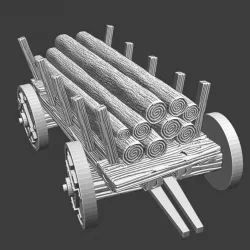 $5.00Medieval Supply Wagon - Wooden logs
