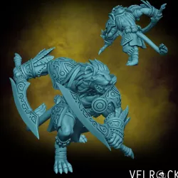 $6.00Male Leonin Warrior with Swords/Daggers/Claws/Shield (PRESUPPORTED)