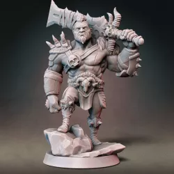 $7.00Goliath Barbarian Type B (With Hair) w/ Modular Hands and 4 Weapons (Presupported)