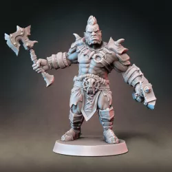 $7.00Half-orc Barbarian Type A w/ Modular Hands + 4 Weapons (Presupported)