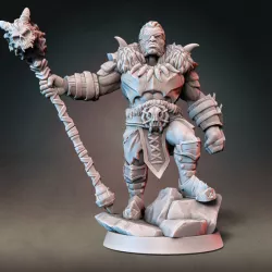 $7.00Half-orc Barbarian Type B w/ Modular Hands + 4 Weapons (Presupported)