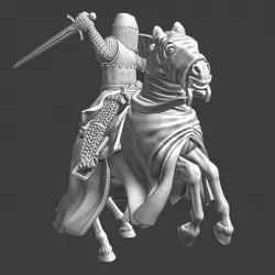 $7.50Medieval Crusader Knight swinging sword