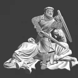 $7.50Medieval crusader knight - wounded horse