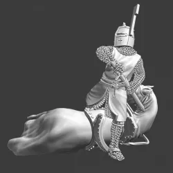 $7.50Medieval knight with wounded horse