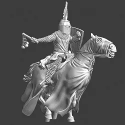 $7.50Medieval mounted Teutonic knight swinging his flail