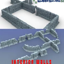$8.00Interior Dungeon Walls:18 Walls, scatter and modular with 6x2mm Magnet Slots