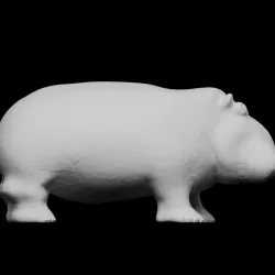 Glazed composition hippopotamus