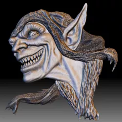 Goblin low relief for CNC router or 3D printer