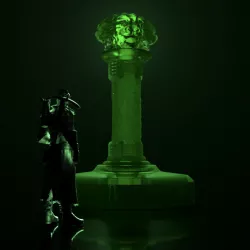 Light-Up Pillar, Asian Lion, Tealight Mod, 28mm scale