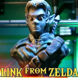 "Link" from the videogame "Zelda" (support free bust)