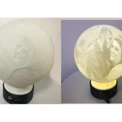 Lithophane Globe LED Stand