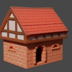 Low poly medieval house