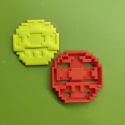 Mario mushroom pixel cookie cutter