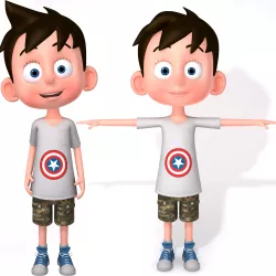3D Cartoon Boy Rigged 3D model