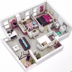 3D HOUSE PLANS  Low-poly  3D model