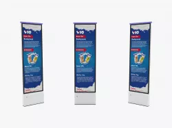 AM Alarm System Security Gate with Advertising Banner 3D model