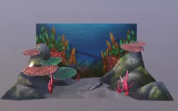Aquarium Background Low-poly  3D model