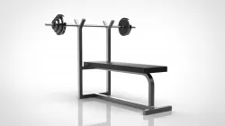 barbell and bench 3D model