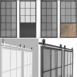 barn doors Mountain French 3D model