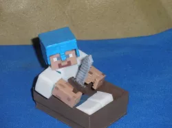 Boat from Minecraft scaled to Minecraft figures sold in stores