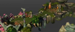 bridge cave crossover foot bridge land garden Low-poly  3D model