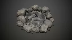 Campfire Low-poly  3D model