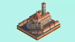 Cartoon Lowpoly Florence Cathedral Landmark Low-poly  3D model