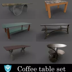 Coffee table set 3D model