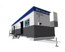 Construction Site Trailer On Running Steel Frame 12 x 45 ft  3D model