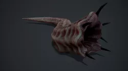 Creepy Flesh worm Animated PBR Low-poly  3D model