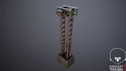 cyber punk light on pillar Low-poly  3D model