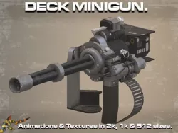 Deck Minigun Low-poly  3D model