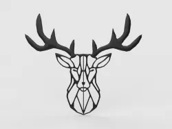 Deer wall decor Low-poly  3D model