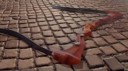 Devil Horns Bow - Medieval wood bow 3D model