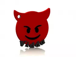 Devil Smiley Keychain