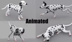 dog dalmatain spotty dog 3D model