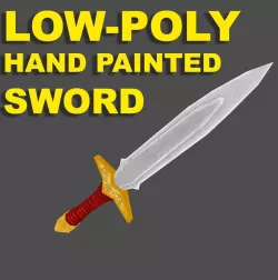 Fantasy 3D Sword Hand painted Low-poly  3D model