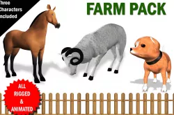 Farm Animals Pack Fully RIgged and Animated 3D model