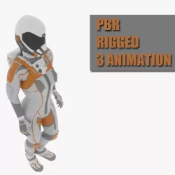 female space suit Low-poly  3D model