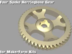 Four Spoke Herringbone Gear for MakerFarm Kits