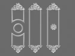 Hollow out decorative wall relief flowers 3D model