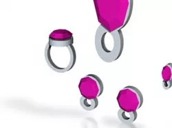 lara pink sapphire full jewelry set has stl, obj, wrl, x3d,