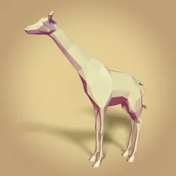 Low Poly Cartoon Giraffe Low-poly  3D model